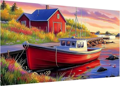 Miniatura 17 de DOTZSO Paquete de 6 pinturas de diamantes 5D para adultos, kit DIY de arte completo de diamantes con arte de cristal y manualidades para AB Moon Lake