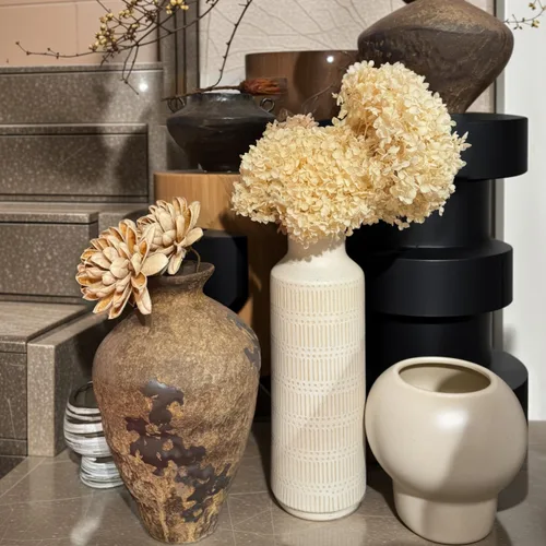 Miniatura 4 de Florero grande de cerámica de granja para sala de estar Dormitorio 15.75'' Florero para planta falsa Decoración del hogar Oficina Mesa Estante