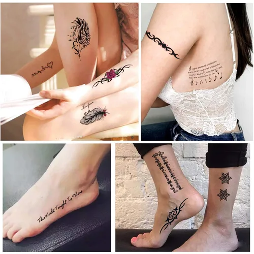 Miniatura 7 de Yazhiji 32 hojas de tatuajes temporales para adultos, tótem, flor de rosa, girasol, tatuajes falsos para mujeres y hombres, brazo planeta Hlalf