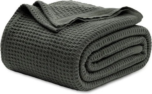 Miniatura 40 de Bedsure Gentlesoft Manta de 100% Algodón Tamaño King para Cama - Transpirable y Suave, Gruesa y Acogedora Tejido Waffle Manta de Navidad Regalo