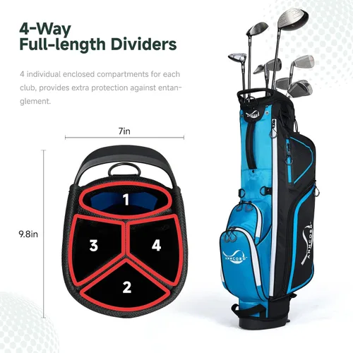 Miniatura 2 de Anncord Golf Stand Bag with 4 Way Full Length Dividers, 4.4 Lbs Lightweight Golf Bag for Men Women, Waterproof Golf Carry Bags w/Stand, 7 Pockets &