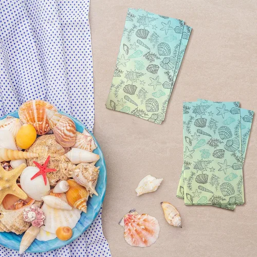 Miniatura 4 de Sinmoe 200 servilletas desechables para invitados, toallas de mano de playa de verano para baño, servilletas de papel desechables de 2 capas