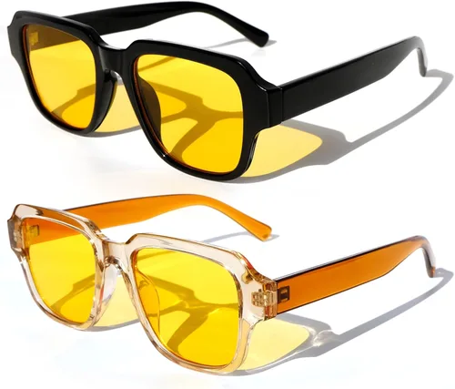 Sehnsucht Gafas de conducción nocturna, gafas clásicas de visión nocturna para hombres y mujeres, gafas de noche reductoras antirreflejos Negro y