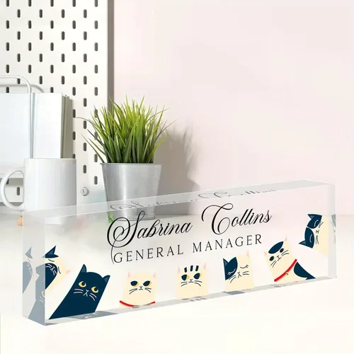 Miniatura 21 de Placa de nombre personalizada, placa de nombre personalizada para oficina, accesorio de escritorio de acrílico, regalos para compañeros de trabajo