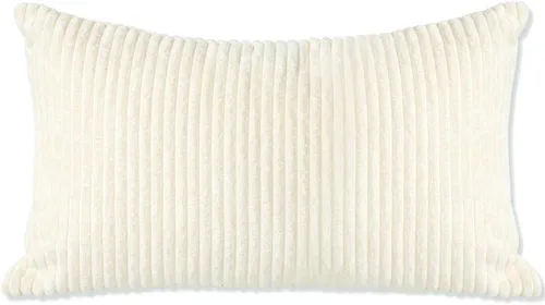 Miniatura 340 de Artscope Fundas de Almohada de Pana a Rayas Acogedoras Súper Suaves Decorativas Cuadradas Fundas de Cojín para Sofá Sillón Dormitorio Decoración