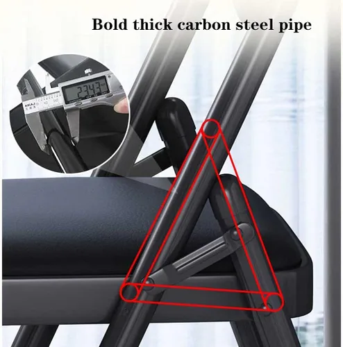 Miniatura 5 de Folding Chairs Silla de escritorio acolchada de poliuretano para muebles, silla de camping, silla de descanso plegable con marco de metal