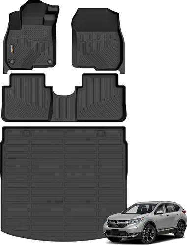 Miniatura 12 de Alfombrillas para todo tipo de clima y forro de carga para Volkswagen Atlas 2018-2025 (asiento de cubo de 6 pasajeros), juego completo de 3 filas