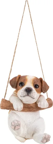 Hi-Line Gift Ltd - Figura colgante para mascotas Jack Russell Terrier, 5 pulgadas de altura, estatua para interiores y exteriores