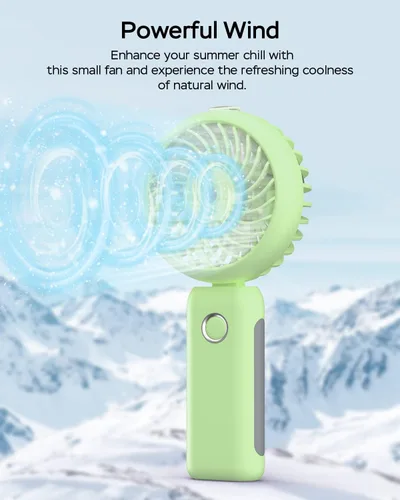 Miniatura 6 de Ventilador de nebulización portátil de mano, recargable por USB, plegable con tanque de agua, 3 velocidades, para viajes y exteriores (matcha)