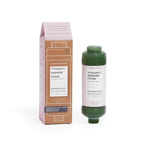 VOESH Filtro de ducha con vitamina C, Blossom Bliss, aromaterapia de ducha, purificador de agua, suavizante de agua, probióticos veganos, cabezal de