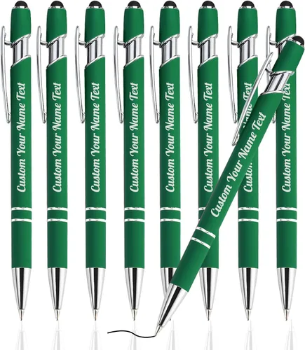 Miniatura 33 de Bolígrafo personalizado, 1 unidad, bolígrafo personalizado con logotipo de mensaje de nombre comercial grabado, lápiz digital de tinta negra suave