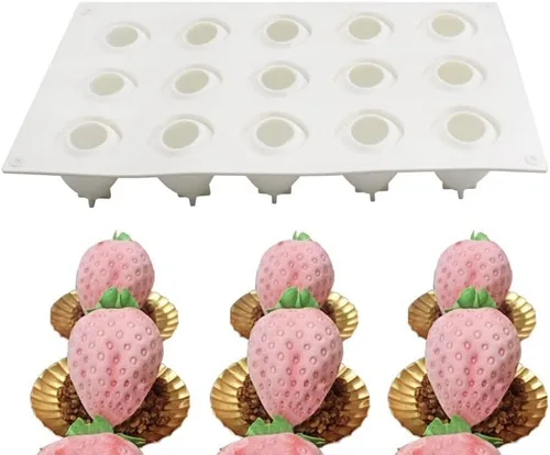 Surakey Moldes para tartas para hornear, postre, gelatina, helado, formas de frutas 3D, molde de silicona para chocolate, dulces, pastelería, pudín,