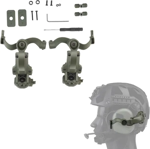 Accesorios de adaptador de riel ARC de rotación de ángulo múltiple para auriculares tácticos Verde