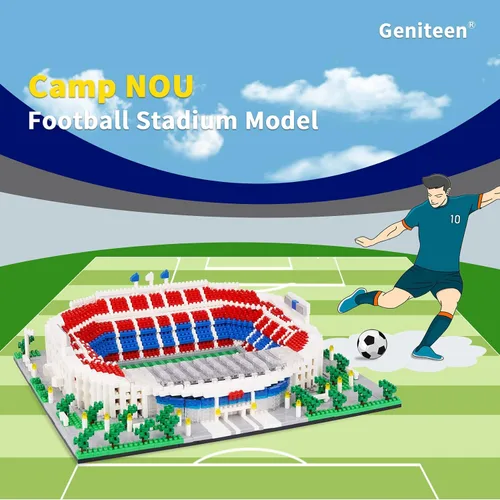 Miniatura 2 de Micro Mini Bloques, Serie de Estadio de Fútbol Modelo Mini Bloques de Construcción Arquitectura Modelo Kit de Construcción (Camp NOU)