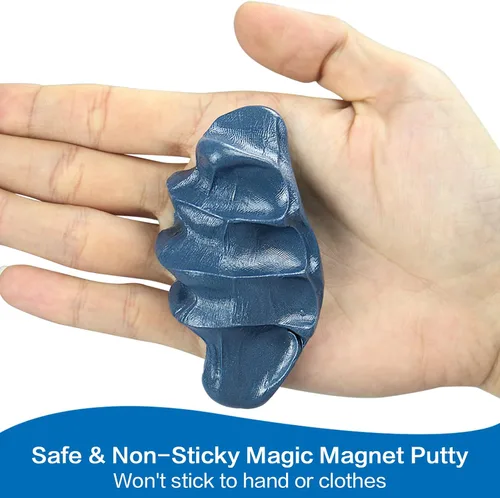 Miniatura 7 de Masilla magnética de limo, suave masilla mágica para terapia de manos, juego para aliviar el estrés, pensar, juguete educativo con imán mejorado