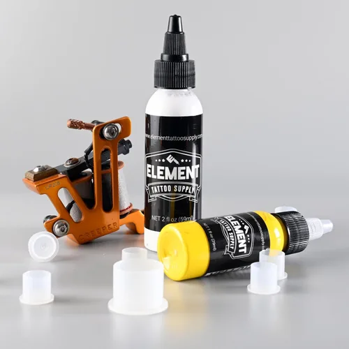 Miniatura 8 de Element Tattoo Supply Tinta de tatuaje blanca Pigmento opaco brillante de grado profesional Fórmula vegana resistente a la decoloración de flujo