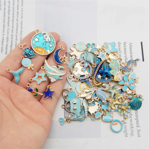 Miniatura 3 de JJG Ventas al por mayor 80 piezas (40 pares) surtido chapado en oro esmalte delicado colgantes colgantes encantos para pendientes fabricación
