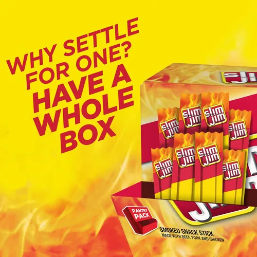 Miniatura 5 de Slim Jim Palitos de carne ahumada, sabor original, 0.28 onzas de proteína por porción, tamaño de aperitivo, 0.28 onzas (46 unidades)