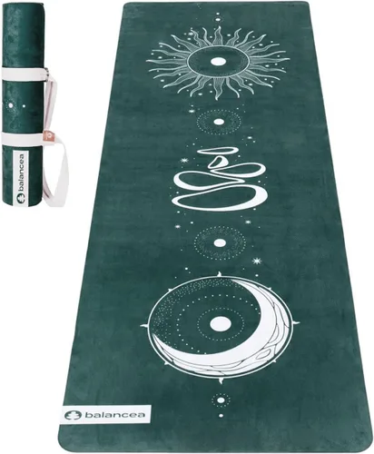 Miniatura 11 de Tapete de yoga con correa de 5 mm antideslizante de gamuza y TPE - Tapete ecológico para fitness y ejercicio para gimnasio en casa, pilates, yoga