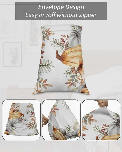 Miniatura 7 de Fundas de almohada de Acción de Gracias, tamaño Queen, 2 paquetes de fundas de almohada suaves para sofá, sofá de cuerpo largo, funda de cojín