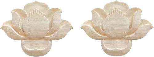 Miniatura 16 de 2 calcomanías de talla de madera sin pintar, apliques de madera tallada para muebles de bricolaje, apliques para pared, cama, puerta, armario, 7
