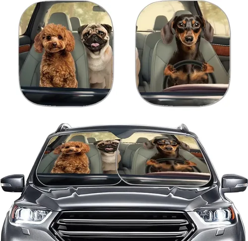 Miniatura 11 de Parasol para parabrisas de automóvil con estampado de playa tropical, protección universal para proteger el interior del automóvil, bloquea