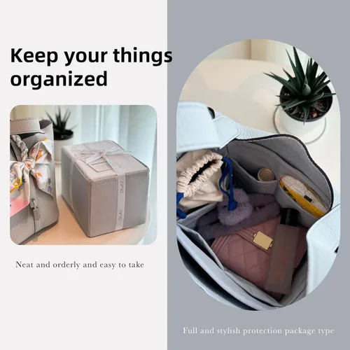 Miniatura 8 de DGAZ Organizador de bolso, sedoso y suave, se adapta a bolsas de picotina 1822, seda, bolso de lujo en moldeadores de bolsa (Bleu Pale, PC22)