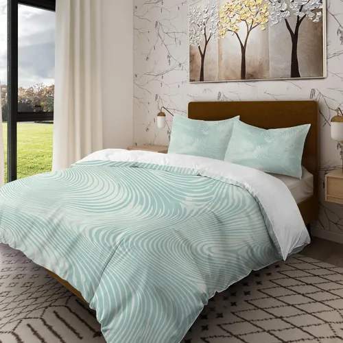 Miniatura 4 de Batmerry Abstract Smooth Lines Twin Size 3 Pieces Bedding Duvet Cover Sets, Soft Fluffy Minimalist Art Soft Hues 100% Cotton Printed Duvet Cover for