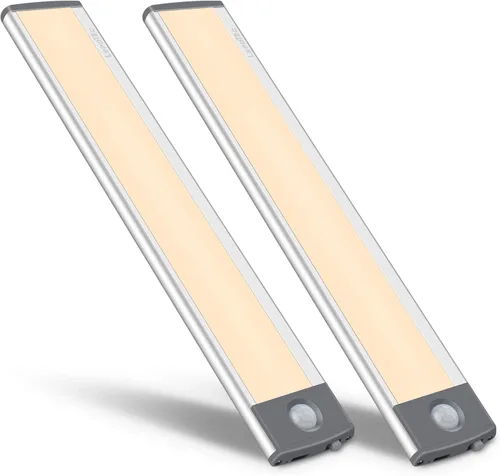 Miniatura 10 de Luz LED con sensor de movimiento, iluminación debajo del mostrador, luces nocturnas de cocina recargables por USB, luz alimentada por batería, luz