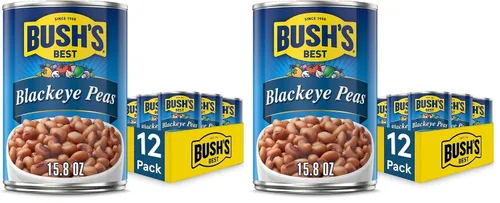 Miniatura 14 de BUSH'S BEST Guisantes Blackeye enlatados de 15.8 onzas, fuente de proteína y fibra a base de plantas, bajo en grasa, sin gluten, (paquete de 12)
