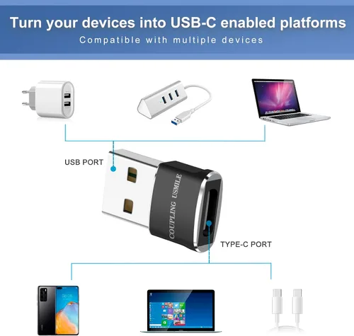 Miniatura 3 de Adaptador USB a USB C, 4 paquetes para iPhone de carga rápida, transferencia y conversión OTG tipo C. USBC a A compatible con iPhone 17/16/15 Plus