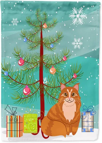 Miniatura 35 de Caroline's Treasures BB4411GF Bandera de jardín con diseño de gato abisinio con texto en inglés "Merry Christmas" para jardín, bandera decorativa