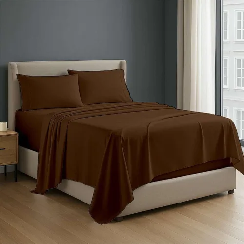 Miniatura 20 de NON Sticky cotton - Juego de sábanas de 4 piezas de algodón egipcio de alta calidad, de bolsillo profundo, ropa de cama suave y transpirable