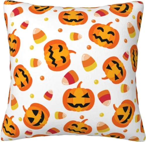 Miniatura 2 de Fundas de almohada de otoño de 20 x 20 pulgadas con hojas de eucalipto y calabazas, funda de almohada decorativa para otoño, granja, cosecha, Hojas
