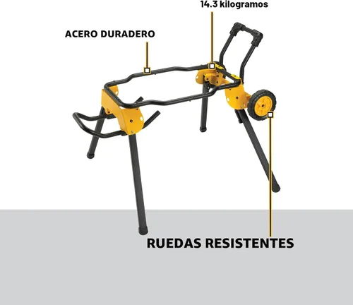 Miniatura 4 de DEWALT Sierra de Mesa de 10 Pulgadas con Soporte de Sierra de Mesa Rodante Plegable, 15 Amperios, 4800 RPM, Capacidad de Corte al Hilo de 32-1/2