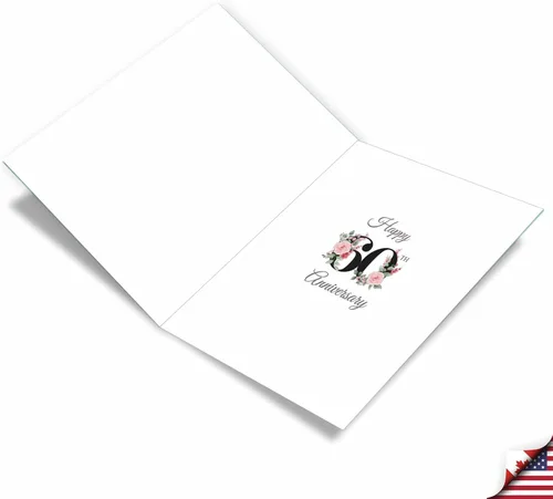 Miniatura 2 de NobleWorks Tarjeta de felicitación de aniversario del 60º hito jumbo de 8.5 x 11 pulgadas con sobre para hombres, mujeres (1 unidad) Floral Couple