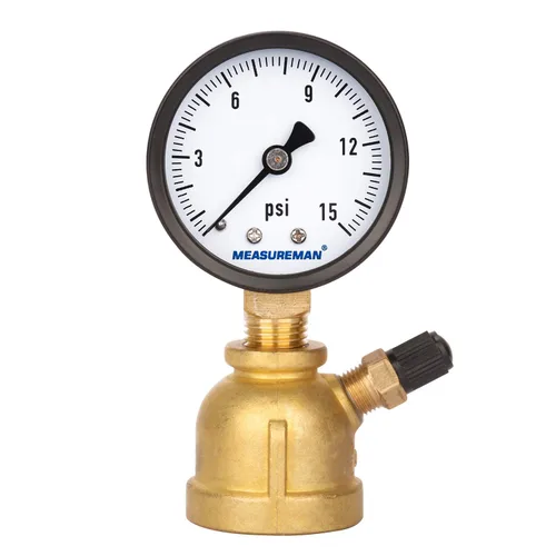 Miniatura 12 de MEASUREMAN Conjunto de medidor de presión de gas de latón de 2", conexión FNPT de 3/4", 0-30 psi/kpa, +/-3-2-3% de precisión