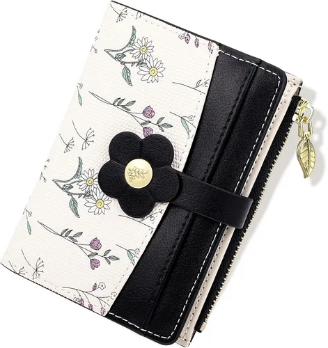 Miniatura 13 de Farcauo Cartera para Mujer delgada con Flores Kawaii, Carteras para Mujeres, Cartera Linda y delgada para Mujeres, Contemporáneo