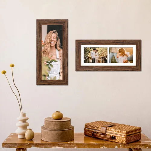 Miniatura 345 de Marcos de Fotos Collage de 13.5X15.5 con 7 Aberturas para Fotos de 4X6, Marco de Fotos Múltiples con Paspartú para Decoración de Pared, Grano