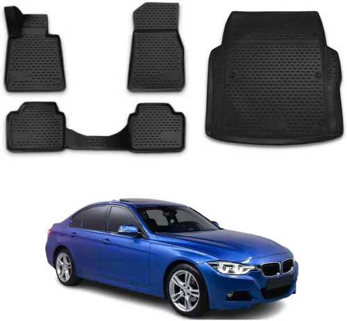 Miniatura 17 de OMAC Alfombrillas para BMW Serie 3, E46, E90, E91, E92, alfombrillas de coche para todo tipo de clima, 3D, ajuste personalizado, alfombrilla de goma