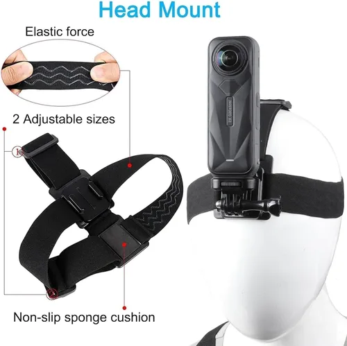 Miniatura 6 de Kit de accesorios para Insta360 One X5/X4/X3/X2/X, One R, X y GoPro Hero 9, nueva montura de enganche rápido para la cabeza + arnés de montaje