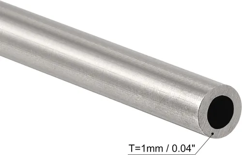 Miniatura 3 de uxcell Tubo redondo de acero inoxidable 304 0.197 in OD 0.039 in espesor de pared 11.811 in longitud 3 piezas