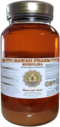 Miniatura 5 de HawaiiPharm Extracto líquido de espirulina, tintura orgánica de espirulina (Arthrospira platensis), suplemento herbario, fabricado en EE. UU., 2