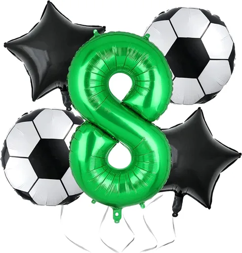 Miniatura 12 de Globos de fútbol para 2º cumpleaños, suministros para fiesta de cumpleaños de fútbol, Copa del Mundo, Deportes de fútbol, decoraciones de fiesta