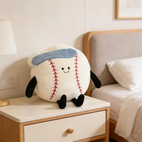 Miniatura 6 de Linda Almohada de Béisbol Suave Animal de Peluche de Béisbol Almohadas Deportivas, 17.7" Regalos de Juguete de Peluche Únicos para Adolescentes