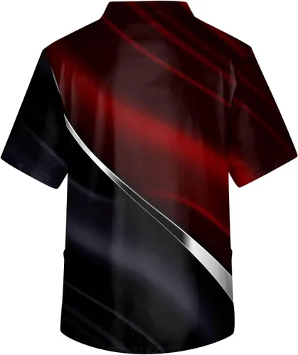 Miniatura 3 de Camiseta de manga corta estampada para hombre con cuello en V y bolsillo S-5XL
