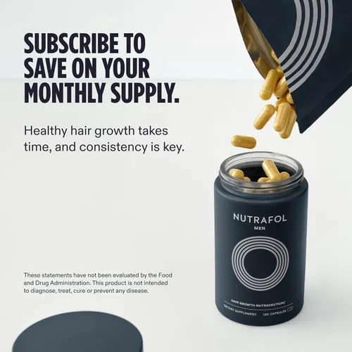 Miniatura 8 de Nutrafol Men's Hair Growth Supplements, Clinically Tested for Visibly Thicker Hair and Scalp Coverage, Dermatologist Recommended - 1 Month Supply, 1