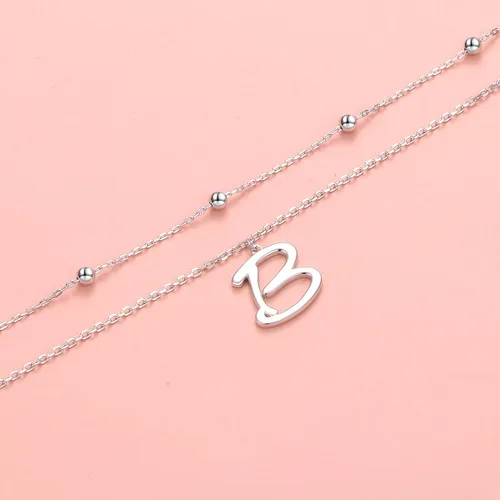 Miniatura 4 de Initials Anklet for Women S925 Sterling Silver Adjustable Foot Ankle Bracelet with Letter