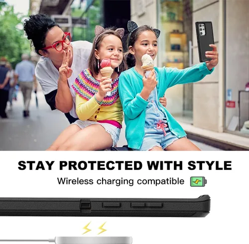 Miniatura 6 de AICase Funda para Galaxy S22 Ultra con protector de pantalla, protección contra caídas, resistente, a prueba de golpes y polvo, 3 capas, resistente