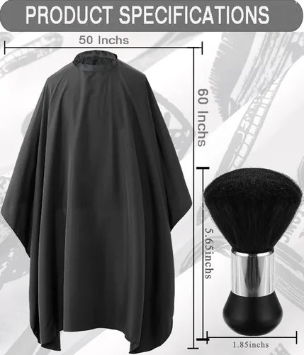 Miniatura 2 de Capa profesional de corte de pelo con cepillo de plumero para el cuello, capa de peluquería de salón, accesorios de peluquería negro Azul